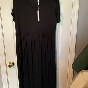 NWT 3xl long dress solid black